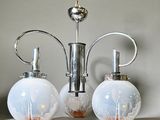 two lamps that are sitting next to each other