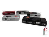 four different types of video recorders sitting next to each other