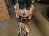 a motorcycle that is parked in a garage