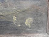 a picture of a painting of a dog and a cat
