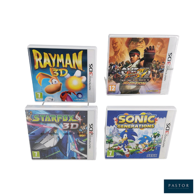trois jeux vidéo sont présentés les uns à la suite des autres sur un fond blanc