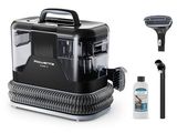 a black box with a hair dryer and a brush in it