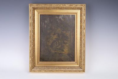 une vieille photo d'un tableau accroché au mur d'une pièce