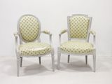 paire de fauteuils peints de style louis xvi