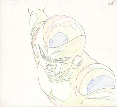 drawing of a drawing of a man with a helmet on
