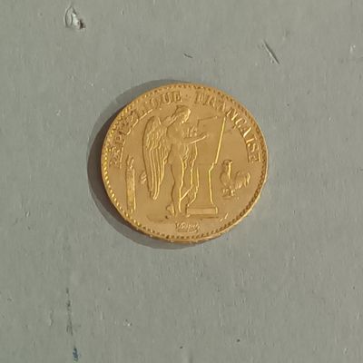 Pièce de 20 francs or, Génie / Coq, IIIème République, 1887
