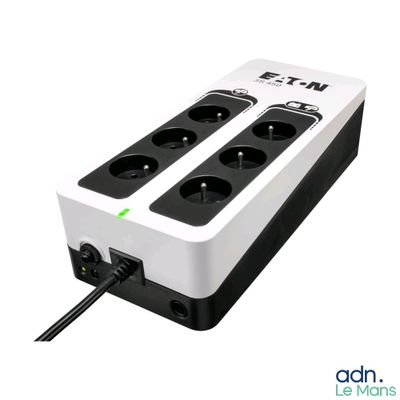an image of a white and black power strip with three outlets