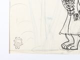 a drawing of a girl holding a cell phone in her hand