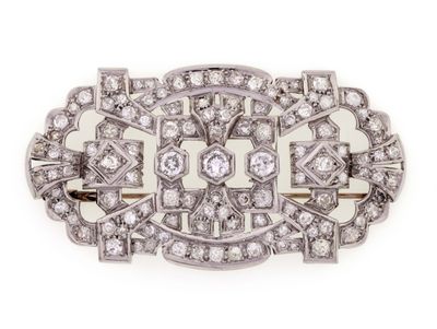 broche en diamant art déco