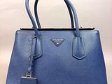 sac cabas authentique Prada en cuir bleu