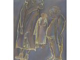 a painting of a man and a woman standing next to each other