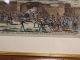 a picture of a painting of a group of men on a street