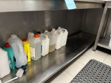 many bottles of cleaning products on the shelf