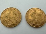 two gold sovereigns, one of which is a sovereign and the other of which is a sovereign