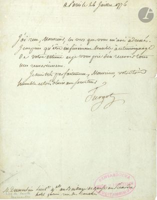 an old document with a stamp on it and a stamp on the bottom