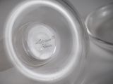 a close up view of a glass with a label on it