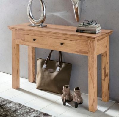 Console 2 tiroirs MUMBAI WOHNLING , en acacia massif, dimens…