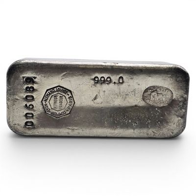 a silver bar on a white surface with a white background