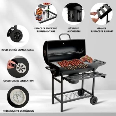 une photo d'un barbecue sur lequel sont disposés divers aliments
