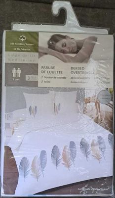 56 / Parure de lit - 100% coton - Housse de couette 24…