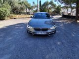 La BMW est garée sur le bord de la route, devant des arbres.