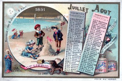 a picture of a postcard with a picture of a boy and a girl on the beach
