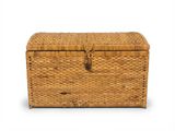 an image of a wicker box with a handle on a white background