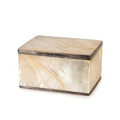 mother of pearl box on white background