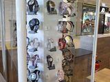 a glass display case with watches on it in a store