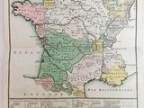 une vieille carte de la France indiquant les provinces françaises