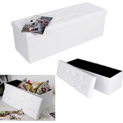 10204-68 /  Canapé Pouf avec coffre de rangement - TEENO® - Blanc - Si - Photo 1