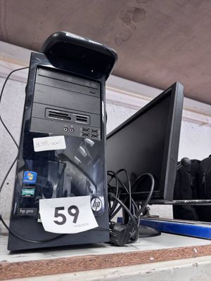 Un ordinateur HP PRO avec un céran VIEWSONIC