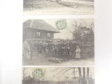 four pictures of a horse drawn carriage and a horse drawn carriage