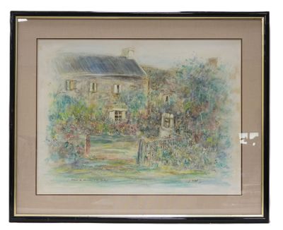 une image représentant une peinture d'une maison sur fond blanc
