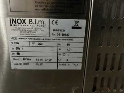 Saladette à poser, dimensions : L 120x37x24 cm, non testé, e…