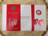 packaging of a red and white box containing a set of products