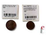 three different types of coins are shown on a white surface