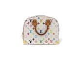 un sac à main Louis Vuitton blanc orné d'étoiles multicolores