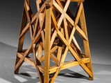 an image of a wooden table with a wooden structure on top of it