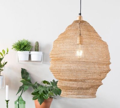 Suspension LEYNA, en métal finition laiton, dimensions: 48x1…