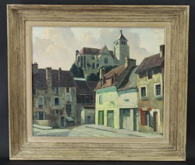 Jean BOUCHEZ (1905-1963): "Vue de l'église de Lézinnes", hui…