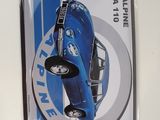 a picture of a picture of a blue car on the wall