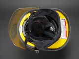 a fireman ' s helmet on a black background
