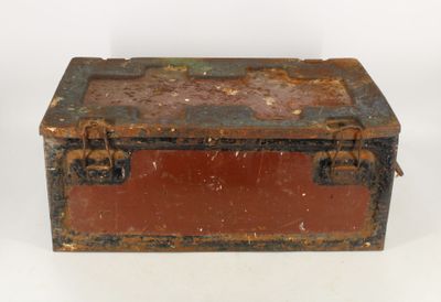an old trunk that is sitting on a table