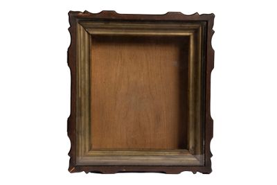 Kiot en bois et cadre en bronze doré, Russie, circa 1900.