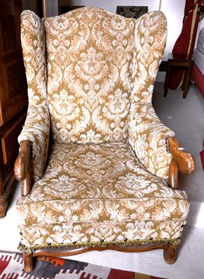 Paire de Fauteuils tapisserie verte, os de mouton - Photo 1