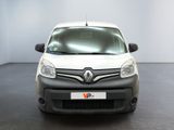 the front view of a white van is parked in a room