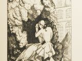 illustration représentant une femme assise sur une branche d'arbre
