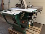 an image of a table saw in a garage