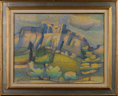 Georges Joseph ZELTER (1938-) "Le château des baux" HST, SBG…